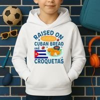 Raised On Cuban Bread And Croquetas Cuba Cuban Kids Hoodie thumb 2