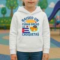 Raised On Cuban Bread And Croquetas Cuba Cuban Kids Hoodie thumb 3