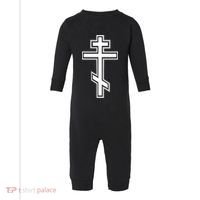 Russian Orthodox Cross Crucifix Christian Infant Fleece One Piece thumb 0