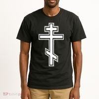 Russian Orthodox Cross Crucifix Christian Tall T-Shirt thumb 2