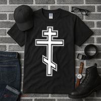 Russian Orthodox Cross Crucifix Christian Tall T-Shirt thumb 3