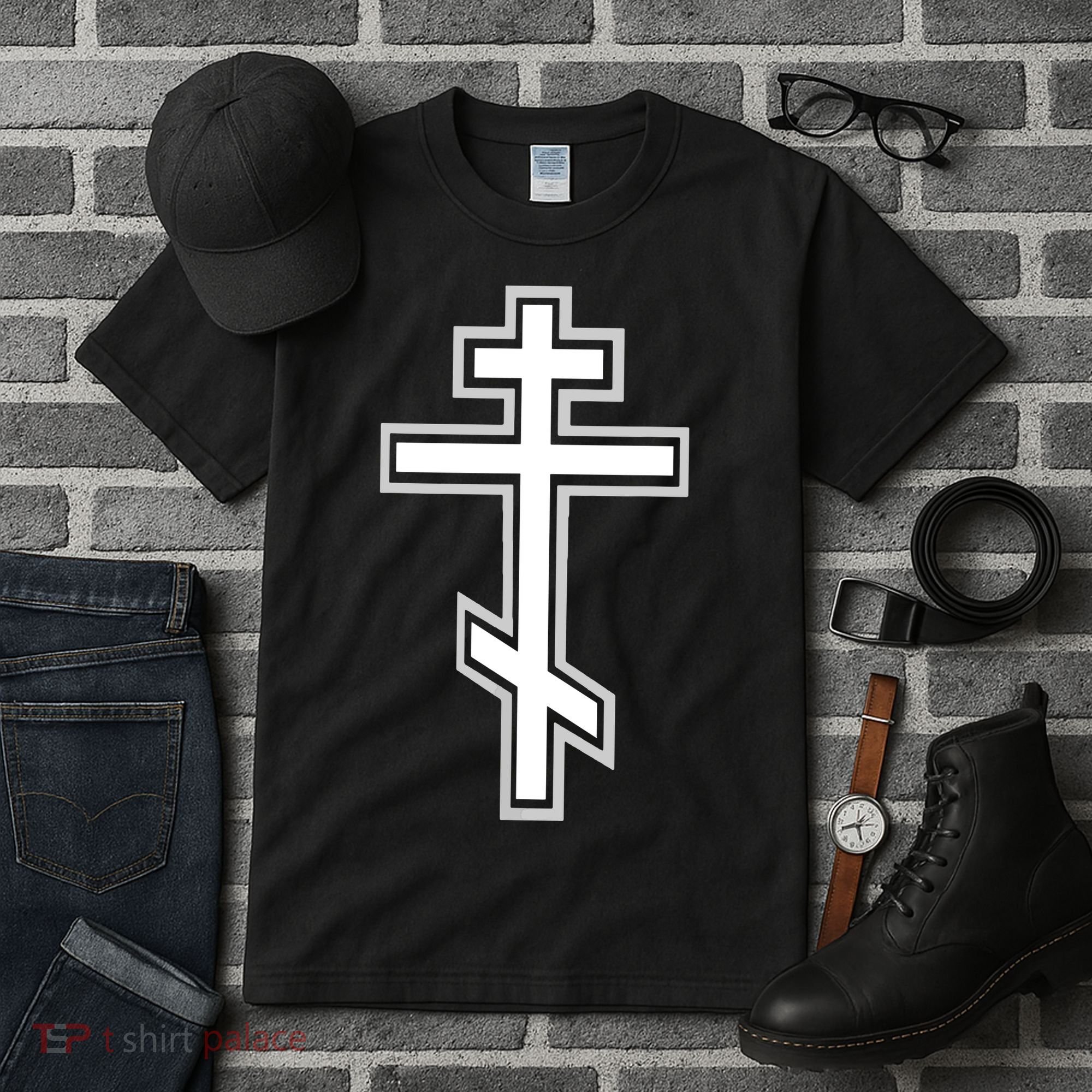 Russian Orthodox Cross Crucifix Christian Tall T-Shirt