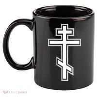 Russian Orthodox Cross Crucifix Christian 11oz C Handle Ceramic Mug thumb 2