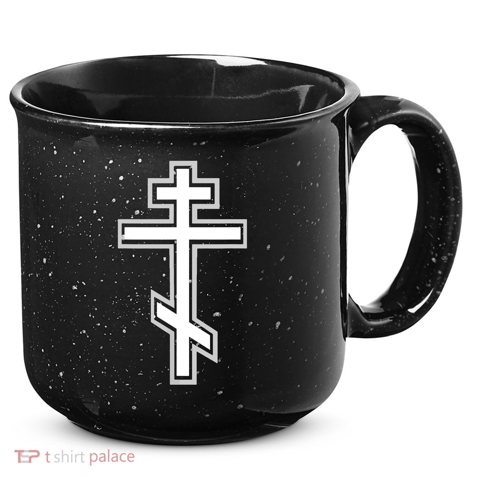 Russian Orthodox Cross Crucifix Christian 15oz Campfire Ceramic Mug