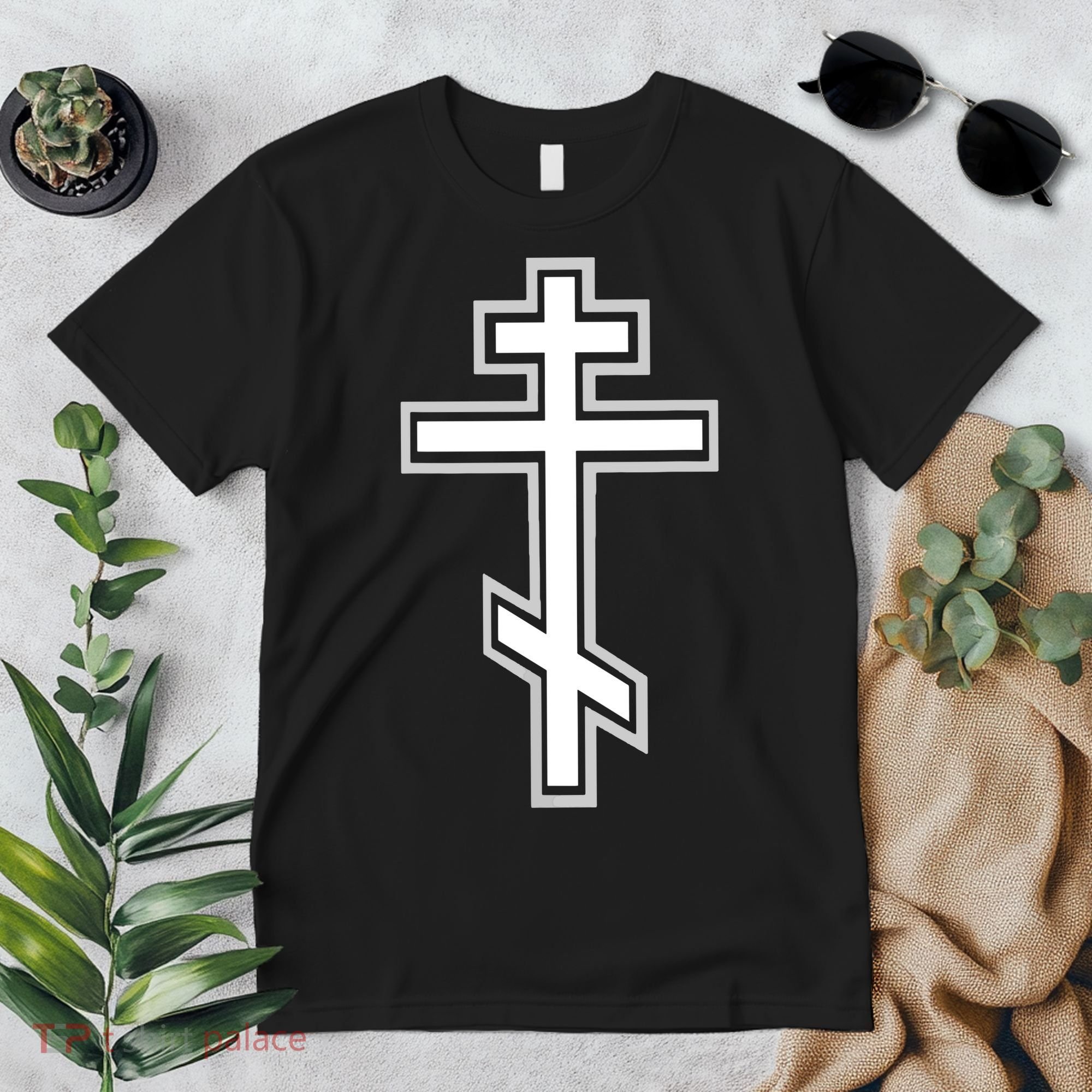 Russian Orthodox Cross Crucifix Christian Premium T-Shirt