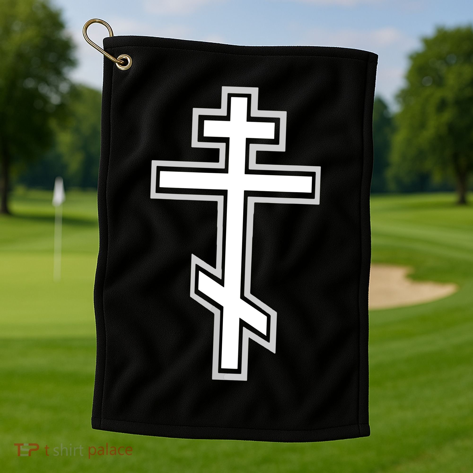 Russian Orthodox Cross Crucifix Christian Golf Towel