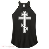 Russian Orthodox Cross Crucifix Christian Women's Perfect Tri Rocker Tank thumb 0
