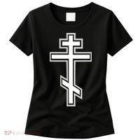 Russian Orthodox Cross Crucifix Christian Women's T-Shirt thumb 0
