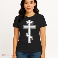Russian Orthodox Cross Crucifix Christian Women's T-Shirt thumb 4