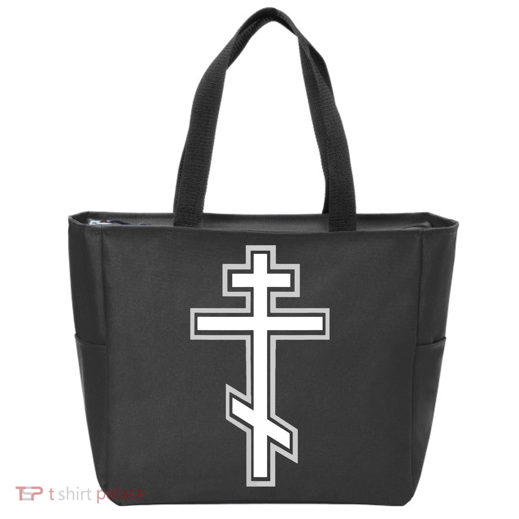 Russian Orthodox Cross Crucifix Christian Tote Bag
