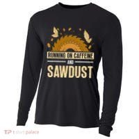 Running On Caffeine And Sawdust Carpenters Job Carpenter Cooling Performance Long Sleeve Crew thumb 0
