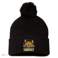 Running On Caffeine And Sawdust Carpenters Job Carpenter Pom Pom 12in Knit Beanie thumb 0