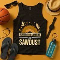 Running On Caffeine And Sawdust Carpenters Job Carpenter Tank Top thumb 4
