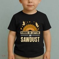 Running On Caffeine And Sawdust Carpenters Job Carpenter Toddler T-Shirt thumb 2