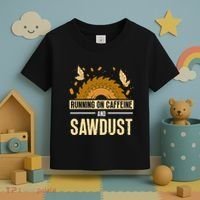 Running On Caffeine And Sawdust Carpenters Job Carpenter Toddler T-Shirt thumb 3