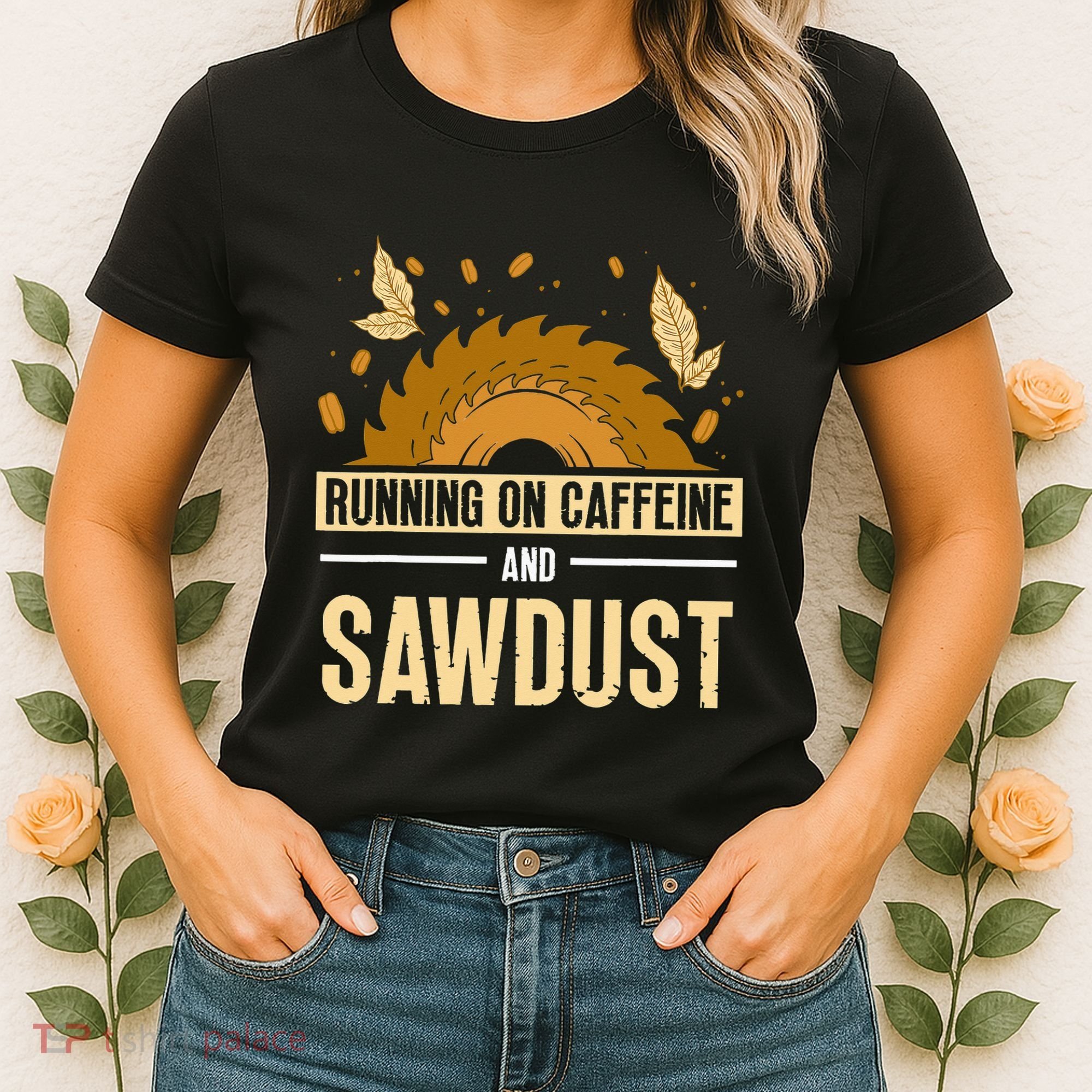 Running On Caffeine And Sawdust Carpenters Job Carpenter Women's T-Shirt