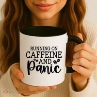 Running On Caffeine And Panic Coffee Mug thumb 3
