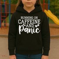 Running On Caffeine And Panic Kids Hoodie thumb 3