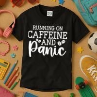 Running On Caffeine And Panic Kids T-Shirt thumb 3