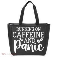 Running On Caffeine And Panic Tote Bag thumb 0