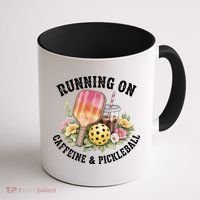 Running On Caffeine & Pickleball Coffee Mug thumb 1