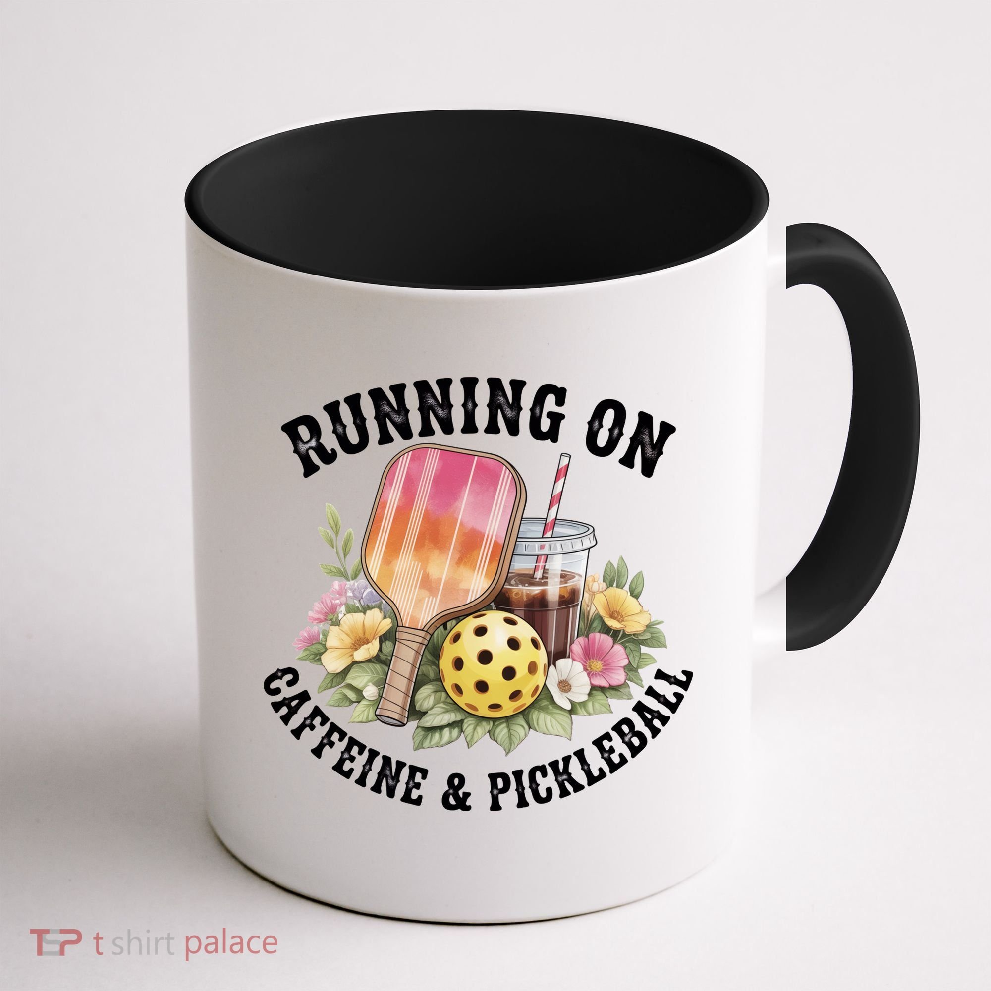 Running On Caffeine & Pickleball Coffee Mug