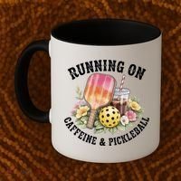 Running On Caffeine & Pickleball Coffee Mug thumb 2