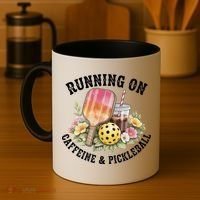 Running On Caffeine & Pickleball Coffee Mug thumb 4