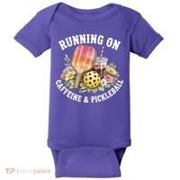 Running On Caffeine & Pickleball Baby Bodysuit thumb 0