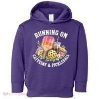 Running On Caffeine & Pickleball Toddler Hoodie thumb 0