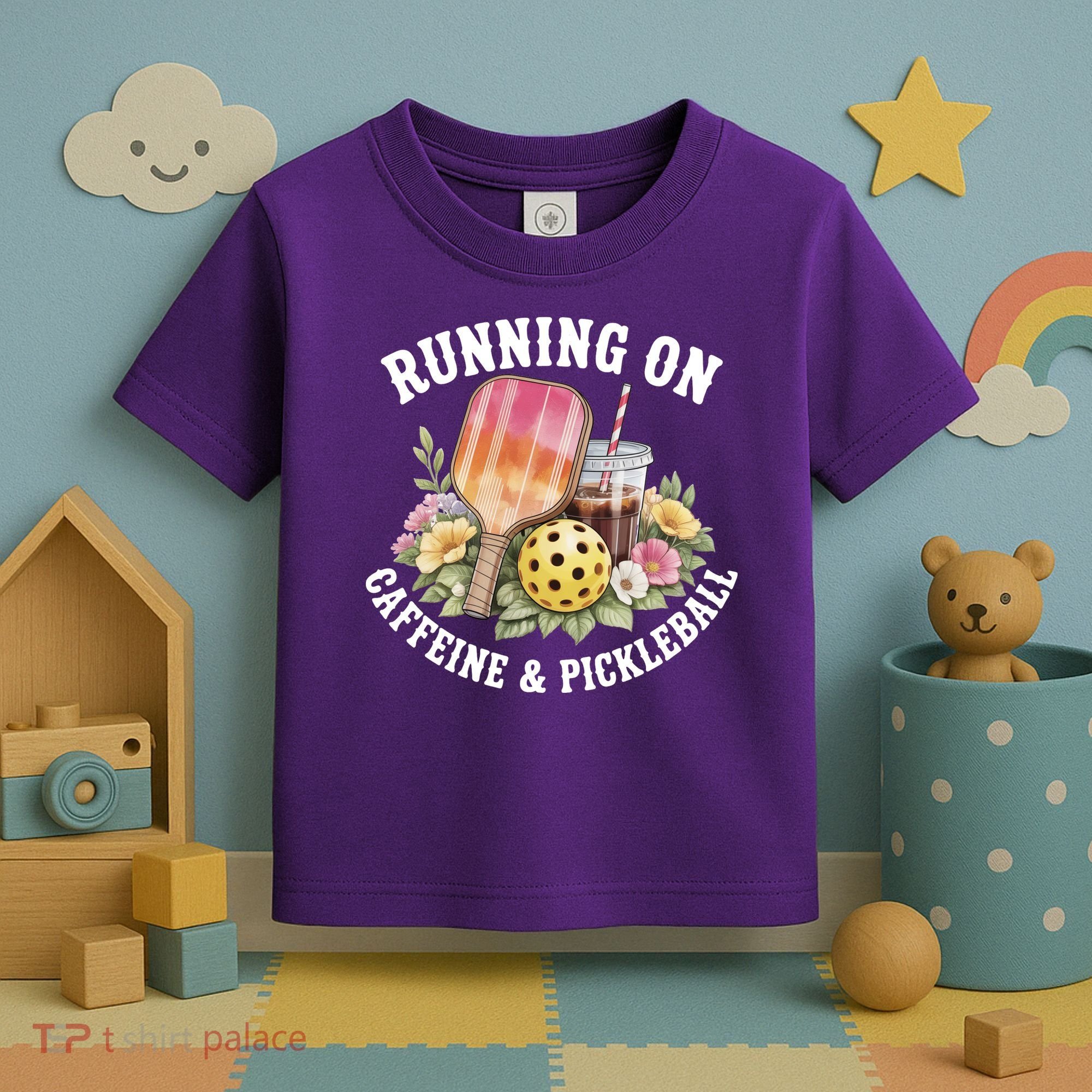Running On Caffeine & Pickleball Toddler T-Shirt