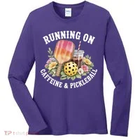 Running On Caffeine & Pickleball Women's Long Sleeve Shirt thumb 0