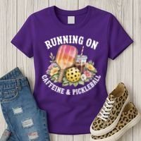 Running On Caffeine & Pickleball Women's T-Shirt thumb 3
