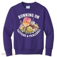 Running On Caffeine & Pickleball Kids Sweatshirt thumb 0