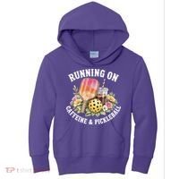 Running On Caffeine & Pickleball Kids Hoodie thumb 0