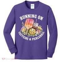 Running On Caffeine & Pickleball Kids Long Sleeve Shirt thumb 0