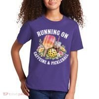 Running On Caffeine & Pickleball Kids T-Shirt thumb 2