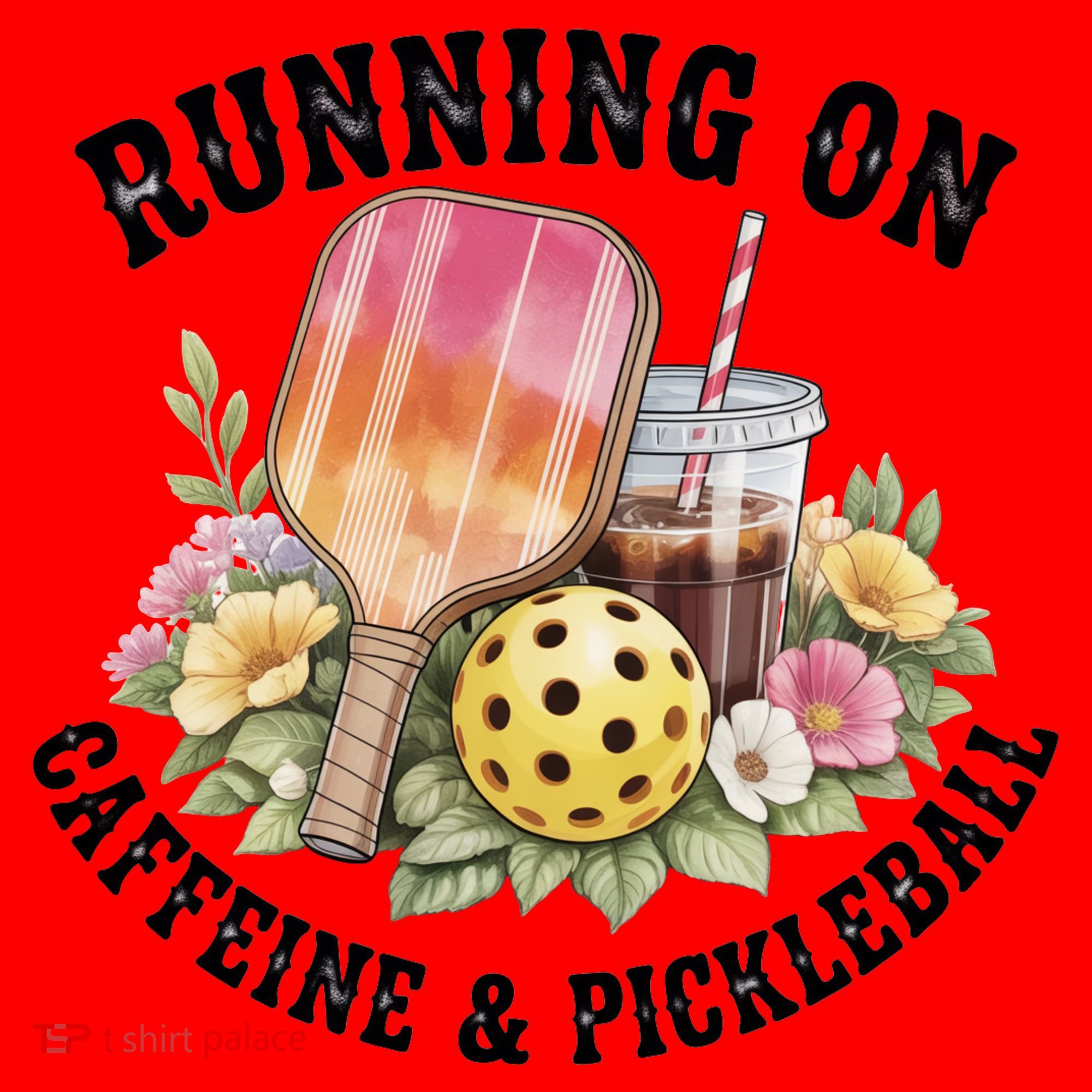 Running On Caffeine & Pickleball Santa Hat