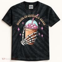 Running On Caffeine And Chaos Kids Tie-Dye T-Shirt thumb 0