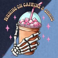 Running On Caffeine And Chaos Raglan Baseball Sleeve Shirt thumb 2