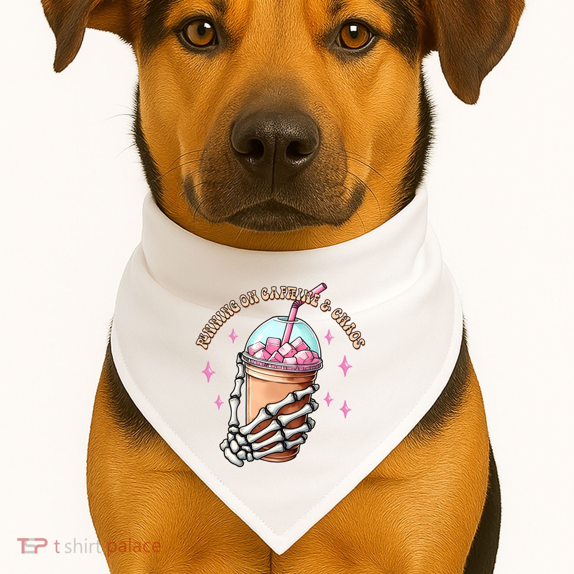 Running On Caffeine And Chaos USA-Made Doggie Bandana