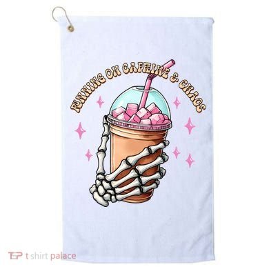 Running On Caffeine And Chaos Golf Towel