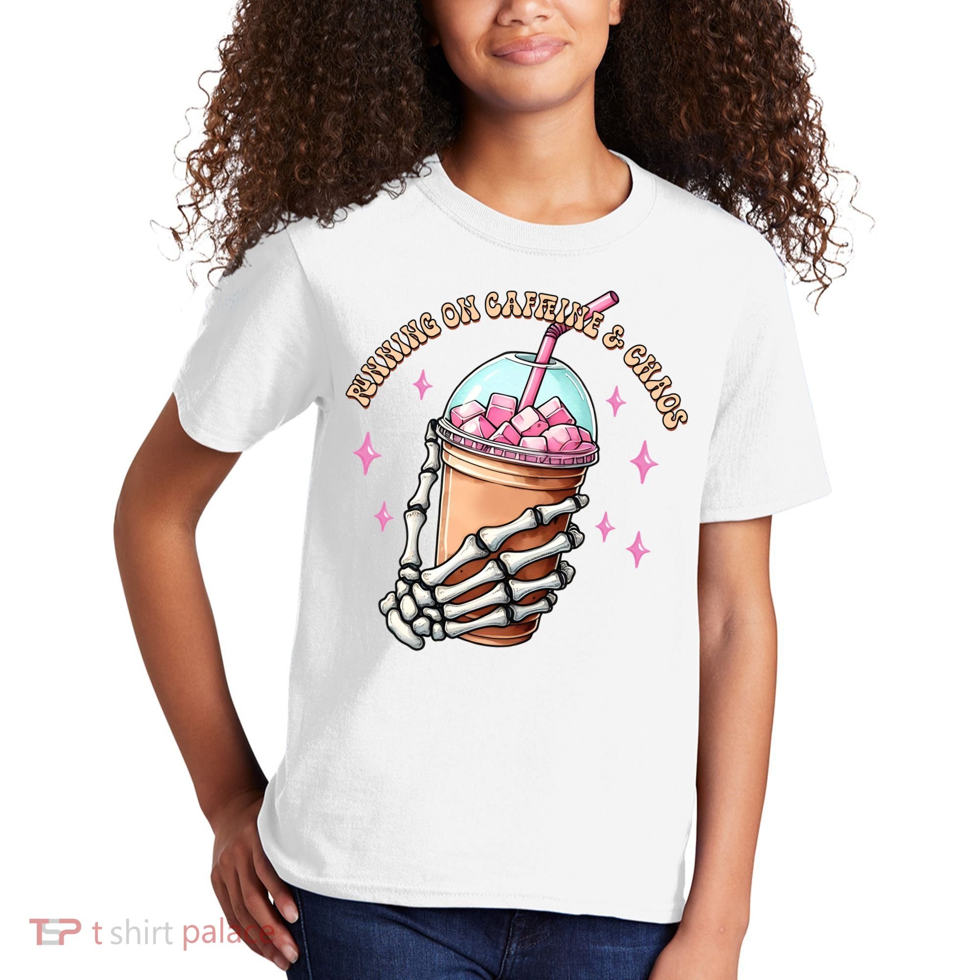 Running On Caffeine And Chaos Kids T-Shirt