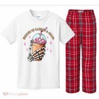 Running On Caffeine And Chaos Kids Plaid Pajama Set thumb 0