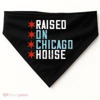 Raised On Chicago House Music EDM DJ Illinois Raver USA-Made Doggie Bandana thumb 0