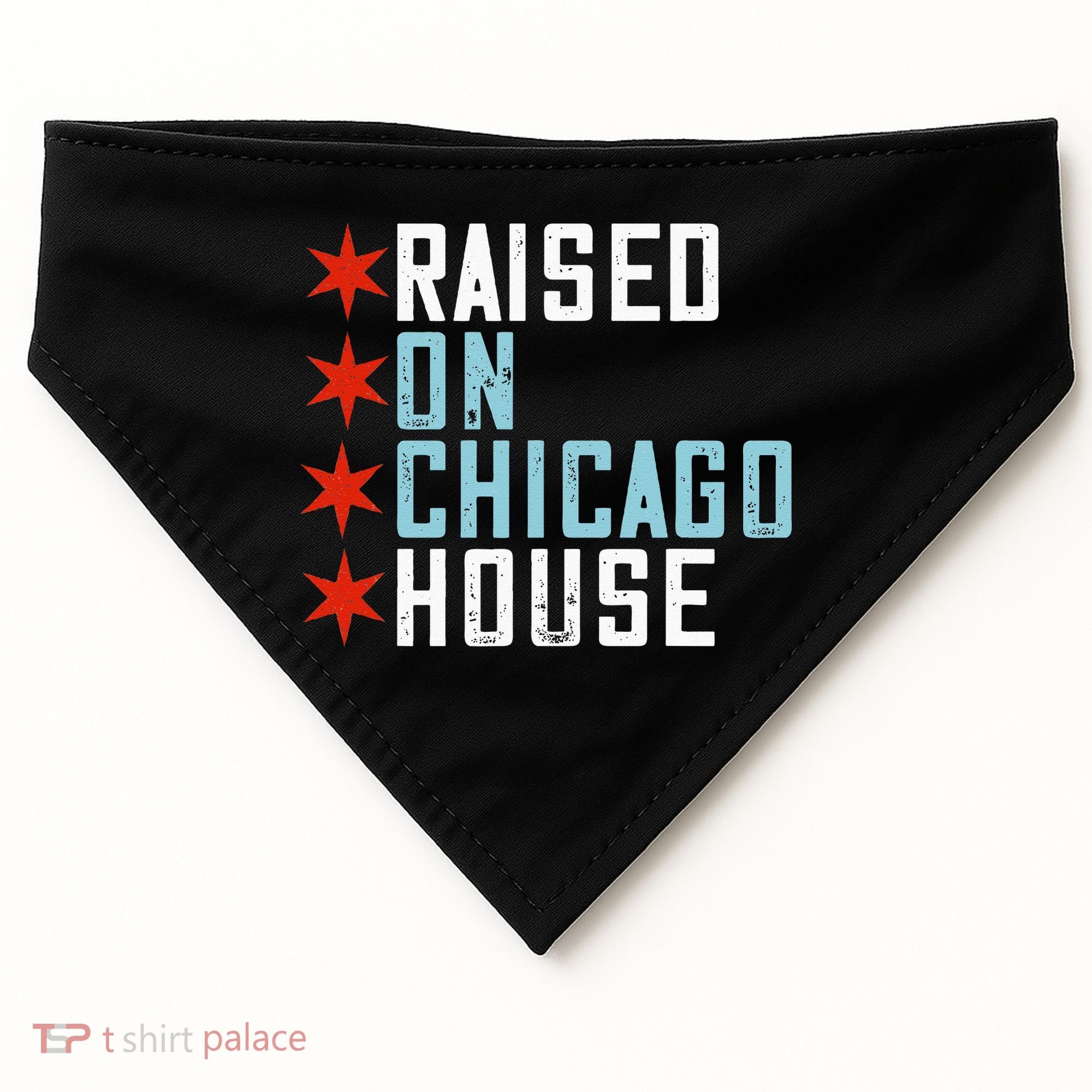 Raised On Chicago House Music EDM DJ Illinois Raver USA-Made Doggie Bandana