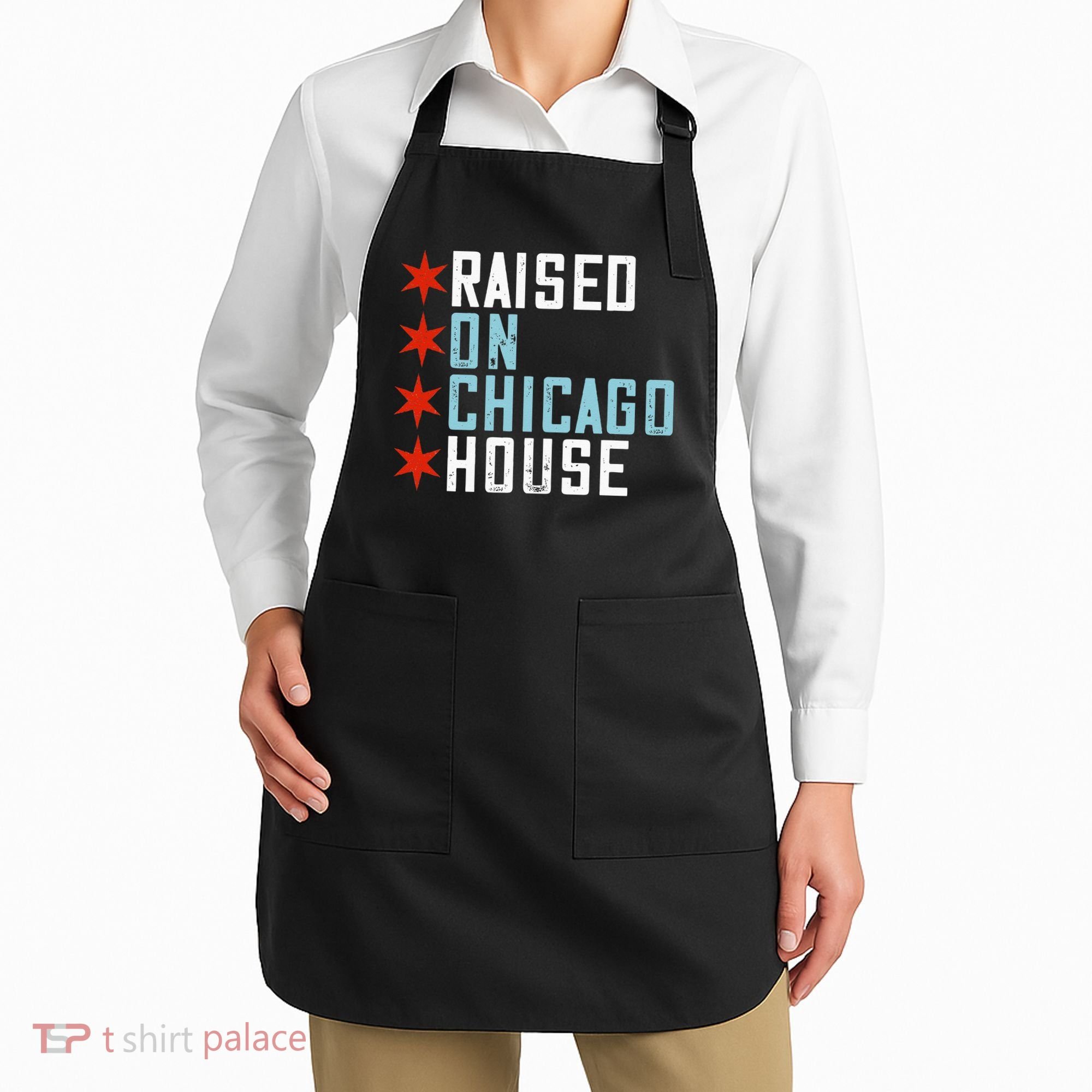 Raised On Chicago House Music EDM DJ Illinois Raver Apron