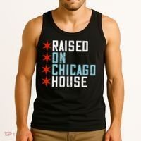 Raised On Chicago House Music EDM DJ Illinois Raver Tank Top thumb 3