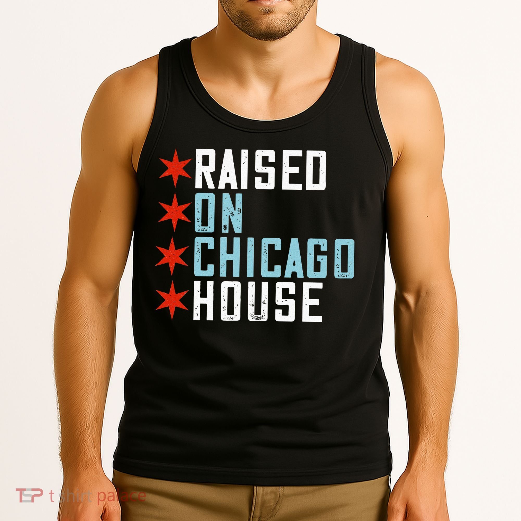 Raised On Chicago House Music EDM DJ Illinois Raver Tank Top