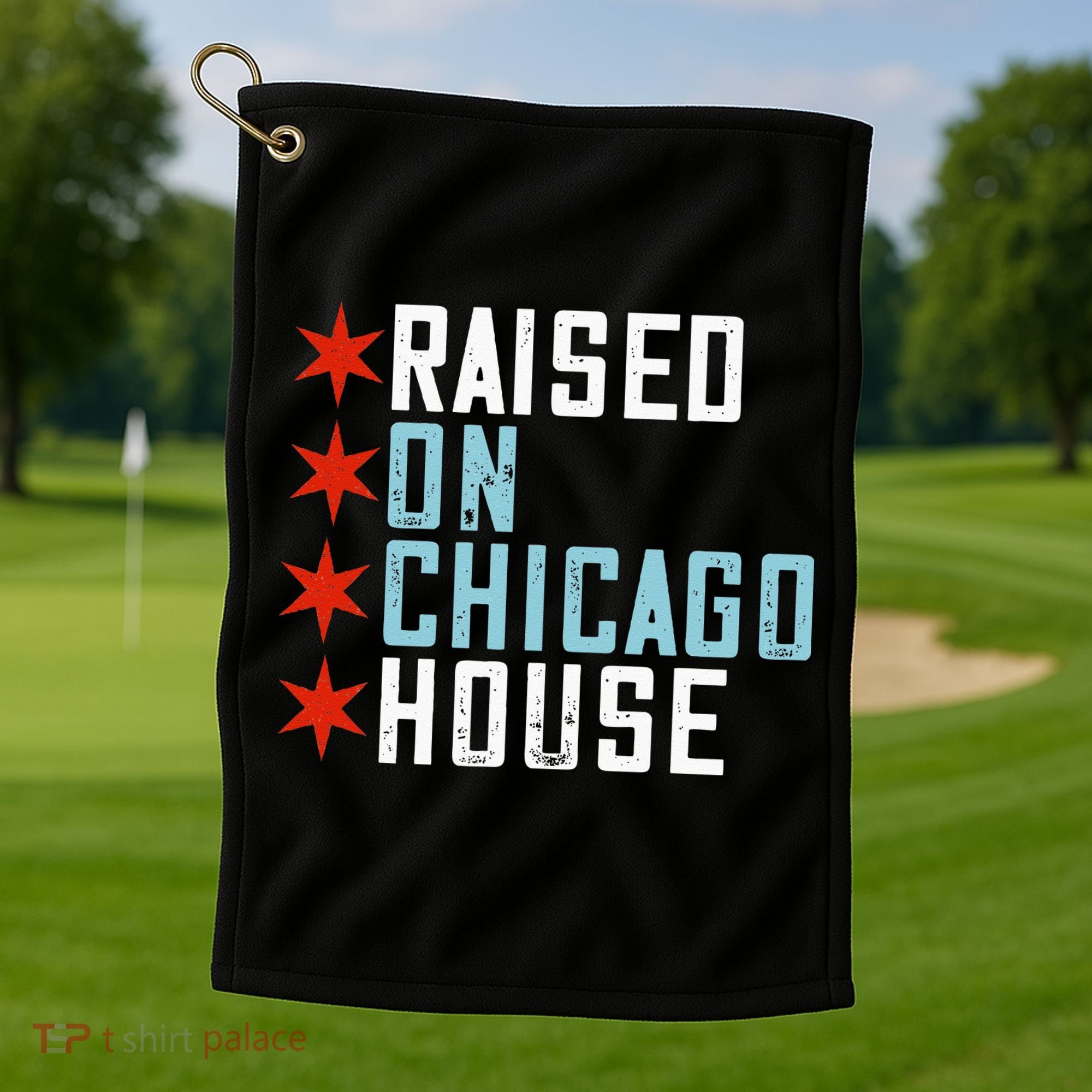 Raised On Chicago House Music EDM DJ Illinois Raver Golf Towel